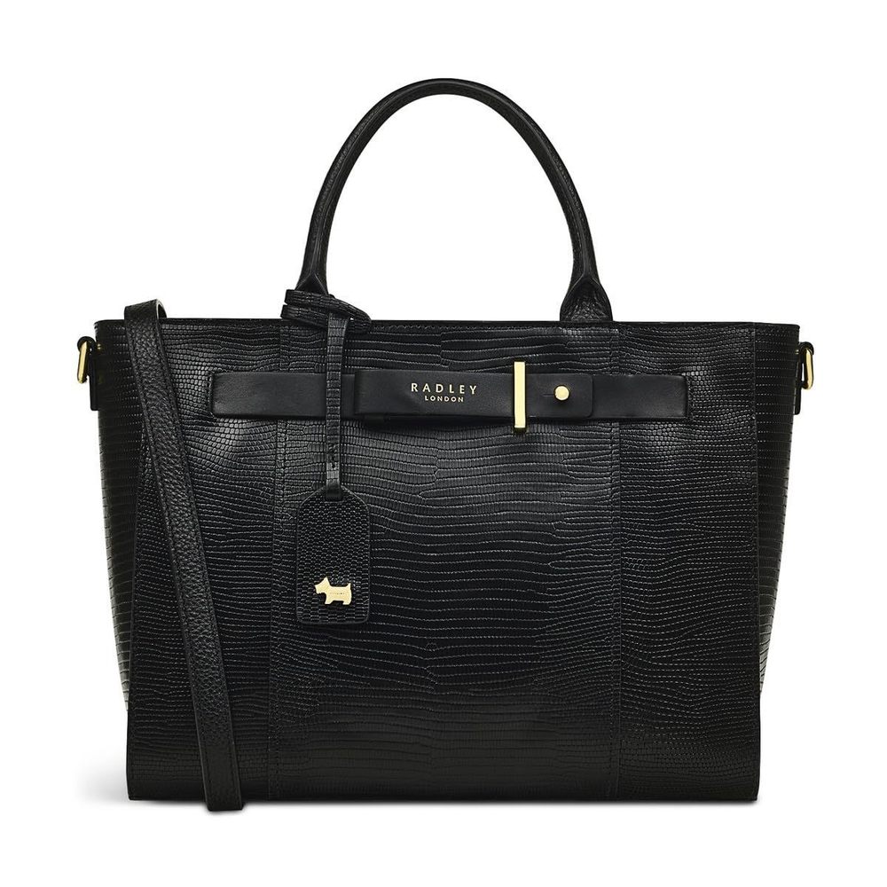 London Islington Way Faux Lizard Medium Leather Ziptop Satchel Bag, :|